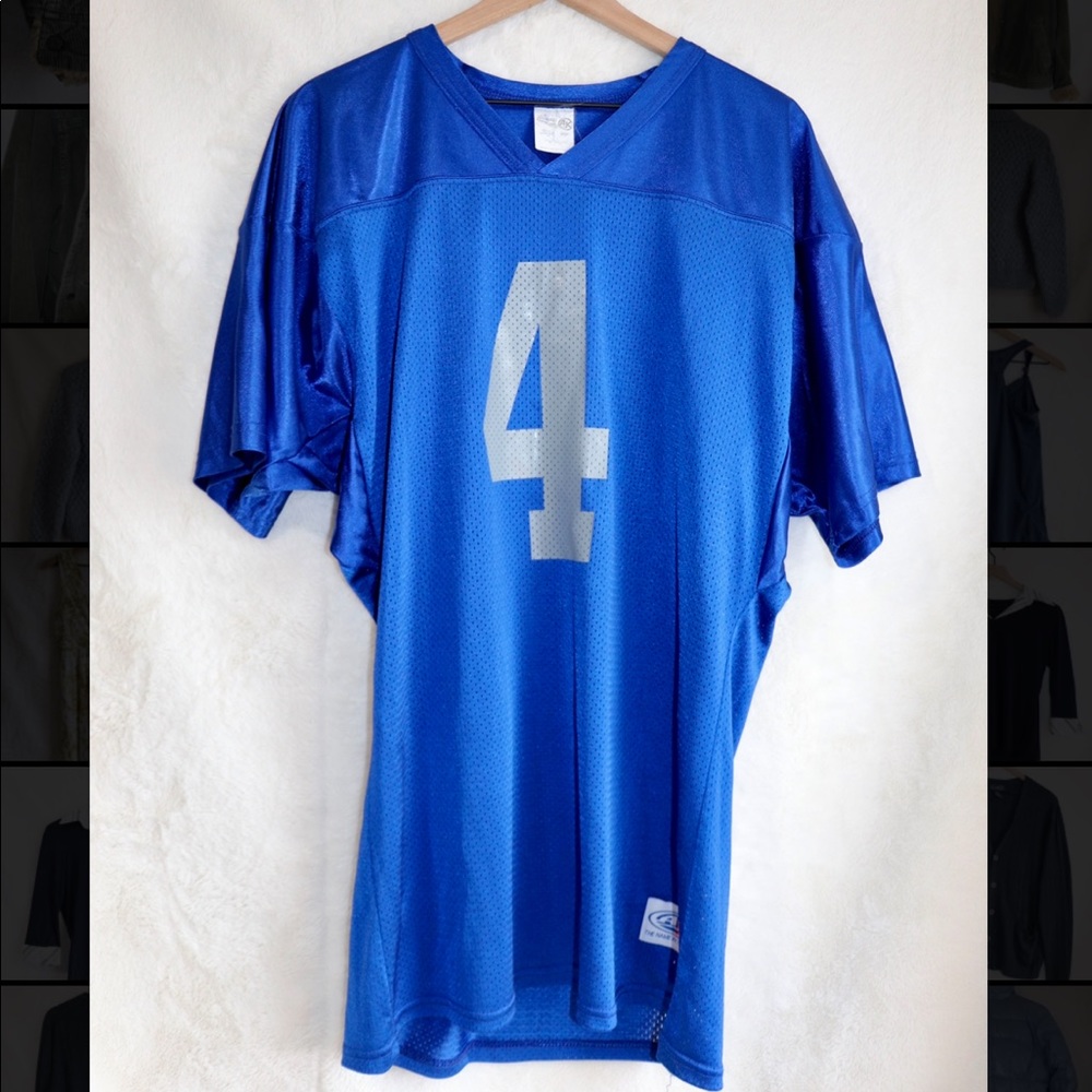 Bright Blue #4 Belleville Football Jersey